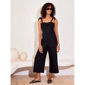 Fifteen Twenty Paloma Black Linen Jumpsuit